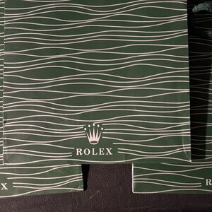 Rolex Green and White Wave Pattern Bags